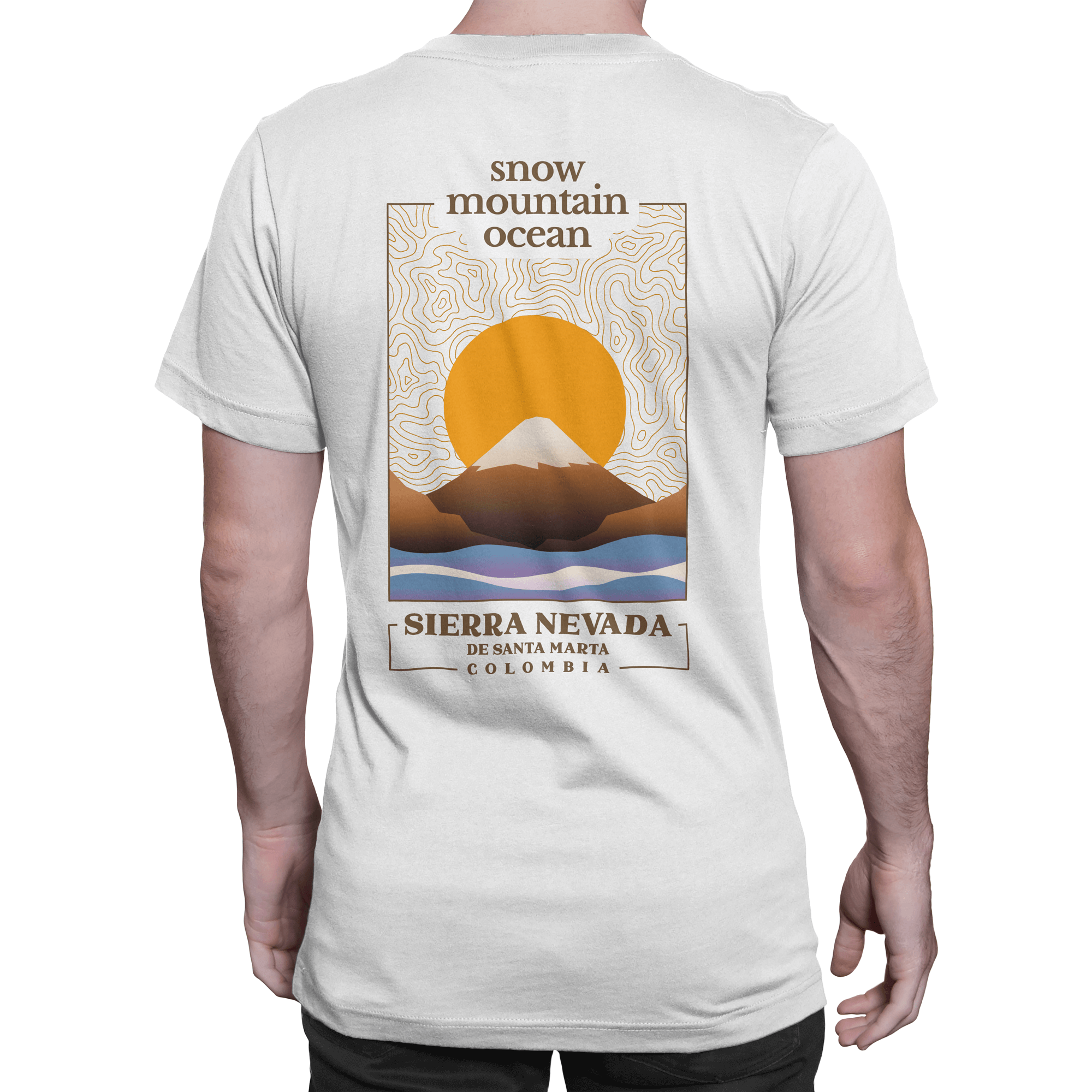 TYB Premium T-Shirt, white, snow mountain ocean